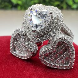 ✨ Heart-Shaped Ring & Earring Set ✨