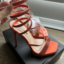 New Fashionnova Orange Heels Size 7.5