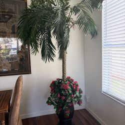Tall Artificial Palm Tree With Flowers