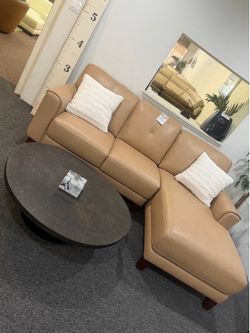 100% leather 2 pc chaise sofa  - Ashlinn  -