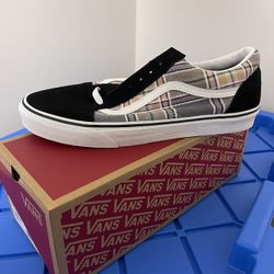 Vans Old Skool Plaid Gray/ Black Size Mens 12