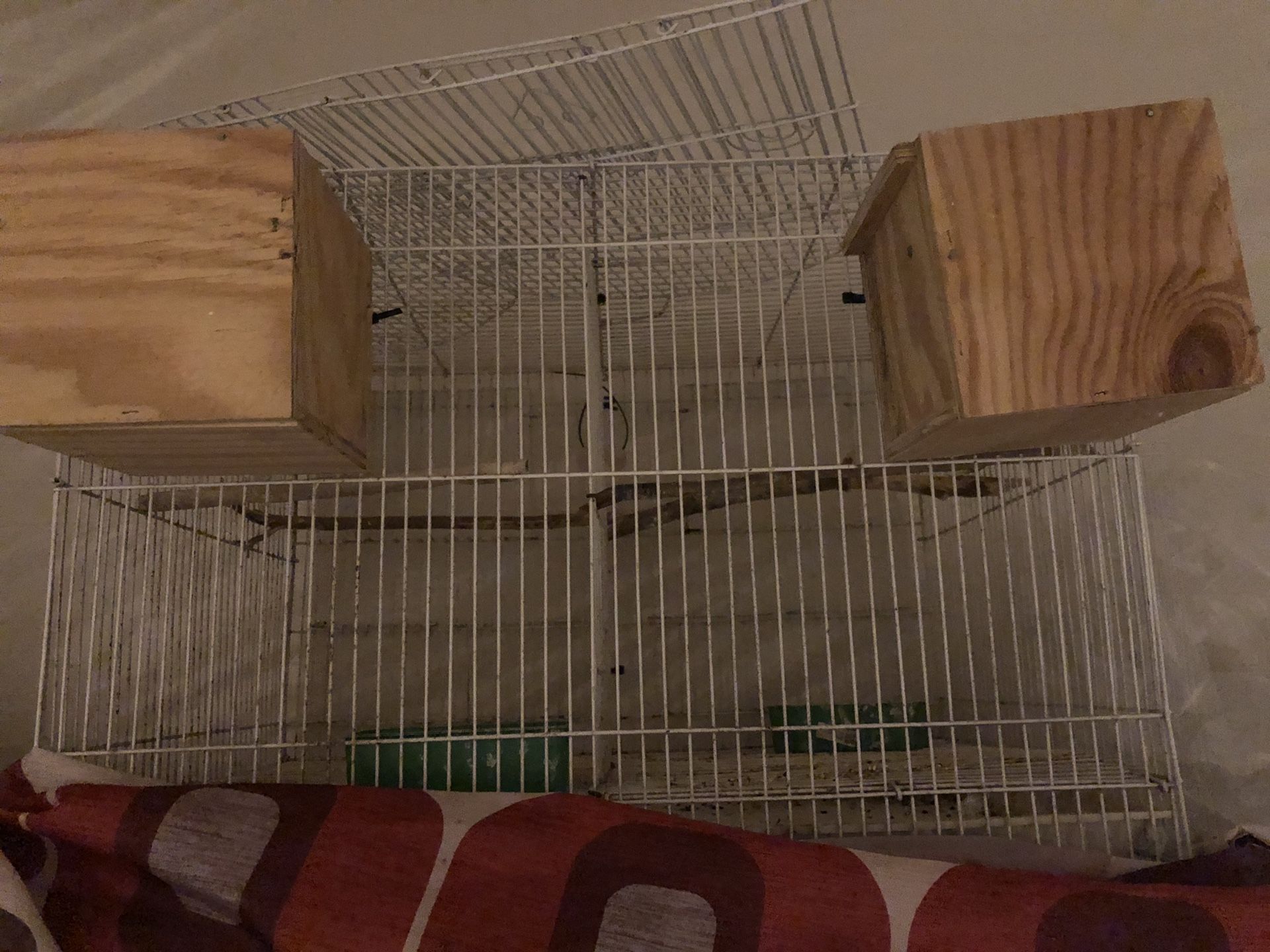 Bird cage with two box