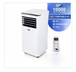 Whynter 7,000 (DOE) BTU Portable Air Conditioner Cools 300 sq. ft. with Dehumidifier, Remote, and Filter in White