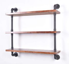 NEW Industrial 3-Tier Pipe Wall Shelf