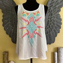 Forever 21 Tank Top With Embroidery
