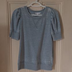 Light Turquoise Cotton Blend Sweatshirt