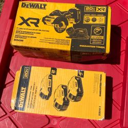 Dewalt  Cut -Off Tool. 3” DCS348B And Batteries. DCB243-3