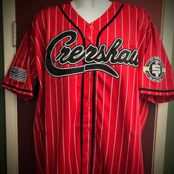 Crenshaw Victory Lap Nipsey Hussle Pinstriped Red Baseball Jersey 