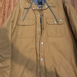 Brown Duck Hooded Shirt Jacket