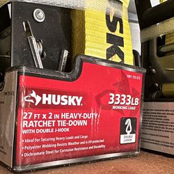 RATCHET TIE-DOWNS  QTY. 4  ( HUSKY ) 27FT  HEAVY-DUTY