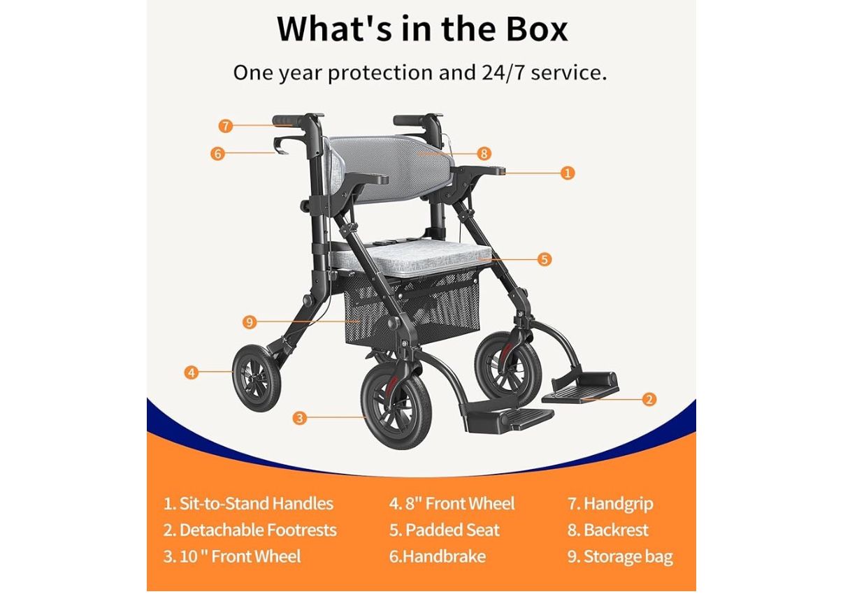 Rolling Walker With Chair Never Used