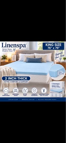 Linenspa King 2” Memory Foam Mattress Topper