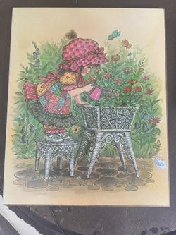 Vintage Patchwork Art On Wood