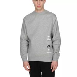 Mens New Nike Logo Fleece Sweatshirt Sweater Jumper Pullover - Blue Black Grey