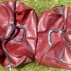 Pair of Red Leather Bags