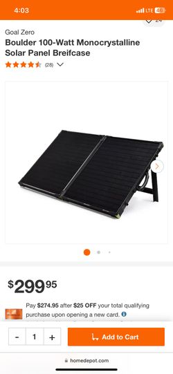 Boulder 100-Watt Monocrystalline Solar Panel Breifcase