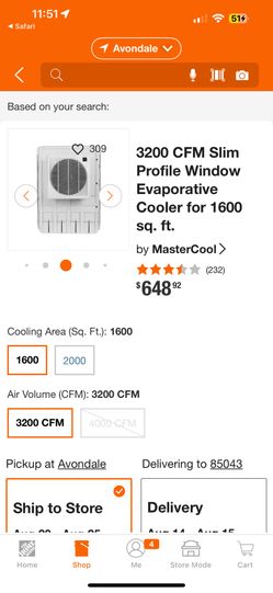 MasterCool 3200 CFM Slim Profile Window Evaporative Cooler for 1600 sq. ft.