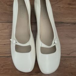 Nordstrom Flats White Leather Size 8