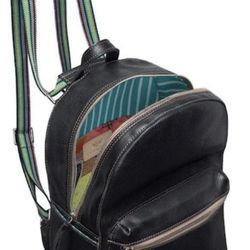 Consuela Black Leather Backpack 