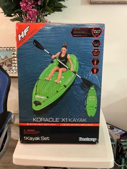 Bestway Hydro-force Inflatable Koracle Fishing kayak Boat Complete Set with Pump