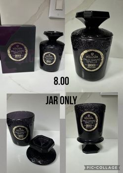 EMPTY Voluspa Limited Edition Wicked Palo Santo Spells Candle Jar (doubles as pedestal see pictures)