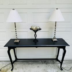 Solid Wooden Black Queen Anne Style Èntry Way Table