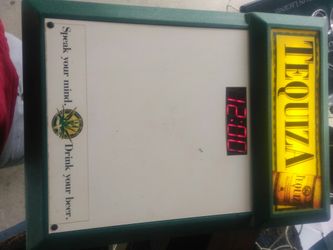 Lighted dry erase board with clock