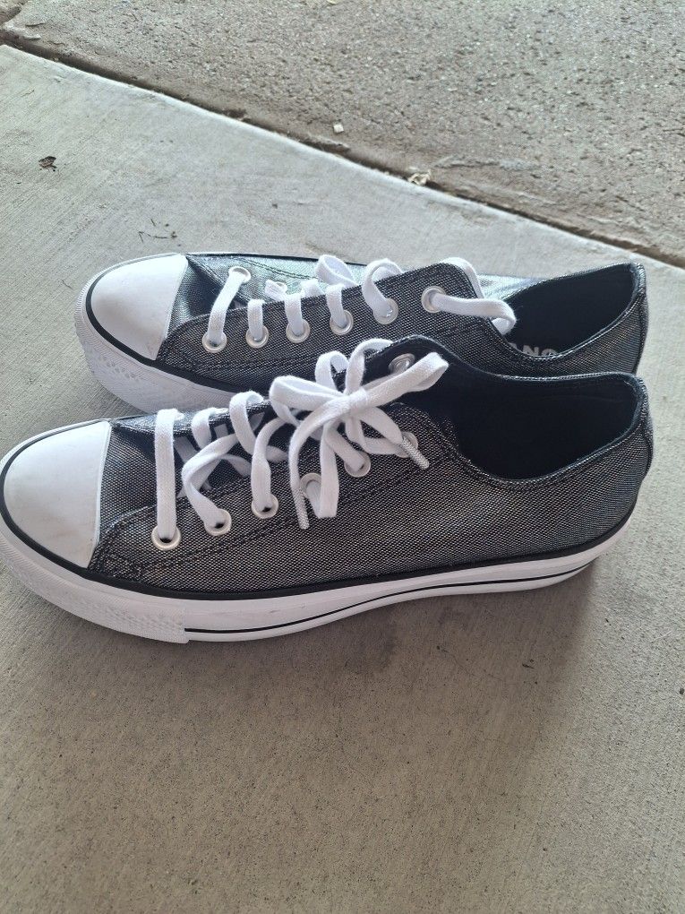 Gray Sparkly Converse 