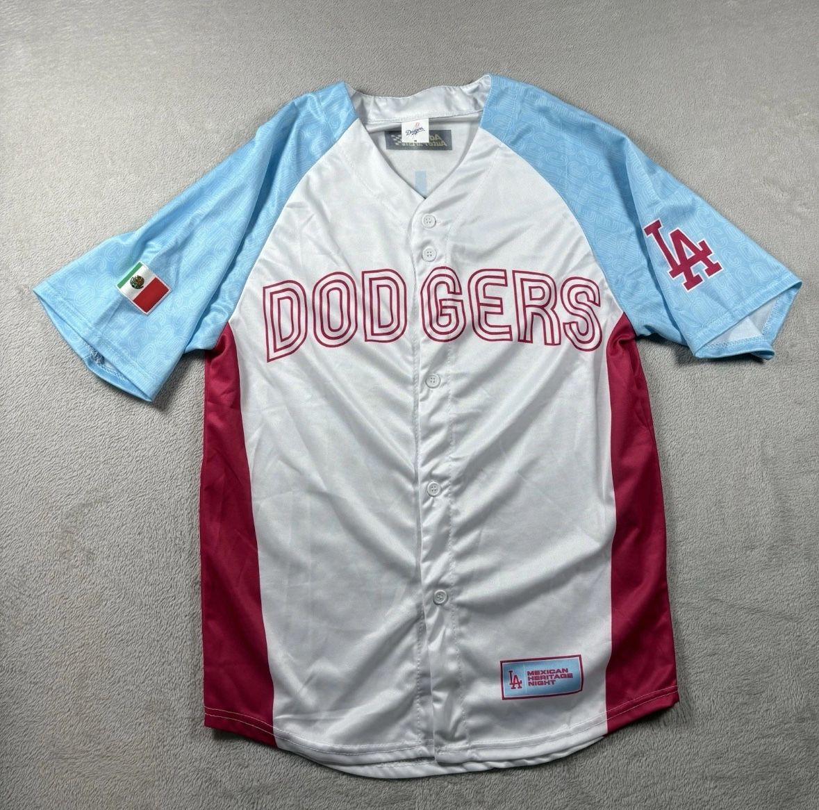 Los Angeles Dodgers Men’s M White Blue Mexican Heritage Night 2023 Jersey #3605