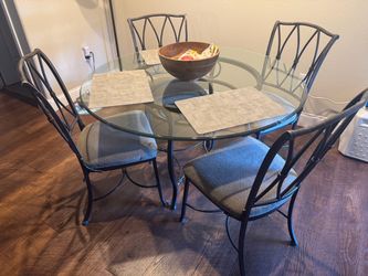 Metal + Glass Kitchen Table