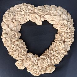  Resin Hanging 10 Inch Floral Heart