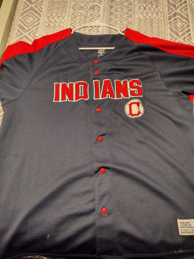 Cleveland Indians Jersey Embroidered Baseball Men's 2XL Dynasty Series MLB 