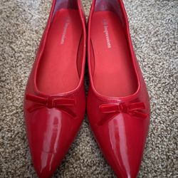 Red Women Flat Shoes Size 40 or 9.5