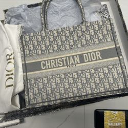  CD Christian Dior Gray Book Tote Bag Purse Women