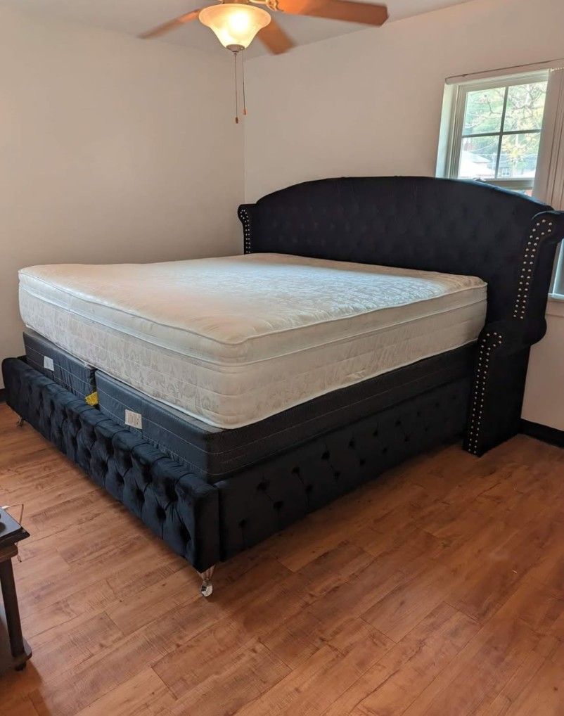 King Size Black Platform Bed - Atlanta Same Day Delivery