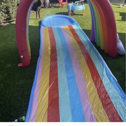 New In Box Rainbow Water Slide 18feet Long Great Gift Pool Toy Summer Huge Slide 