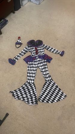 Harlequin Jester Halloween Costume with Hat