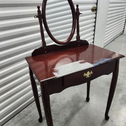 Vanity Table With Attached Mirror