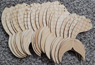19 Undecorated Mermaid Tail Car Charms