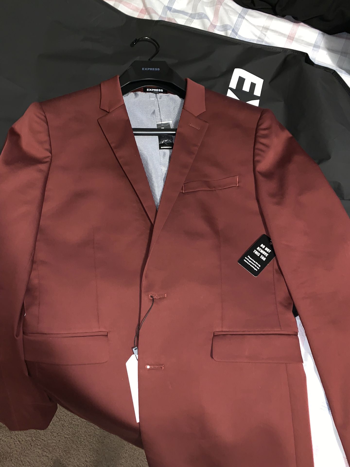 Express Burgundy Suit Jacket
