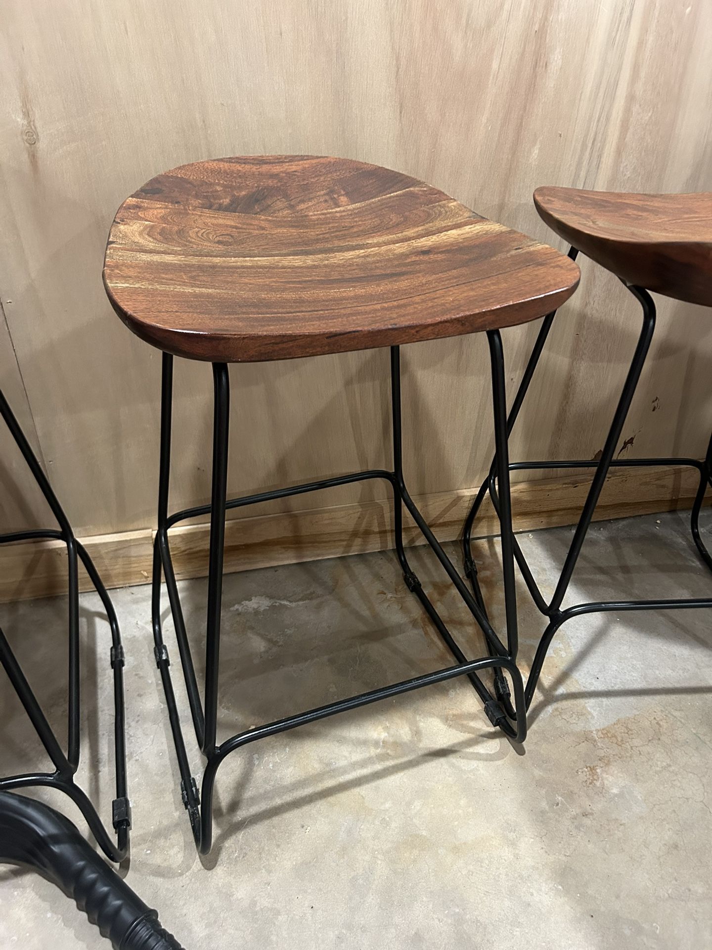 Acacia Wood Bar Stools - Set Of 4