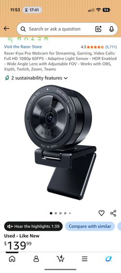 Razer Kiyo Pro webcam
