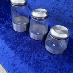 3 pc glass jars set 