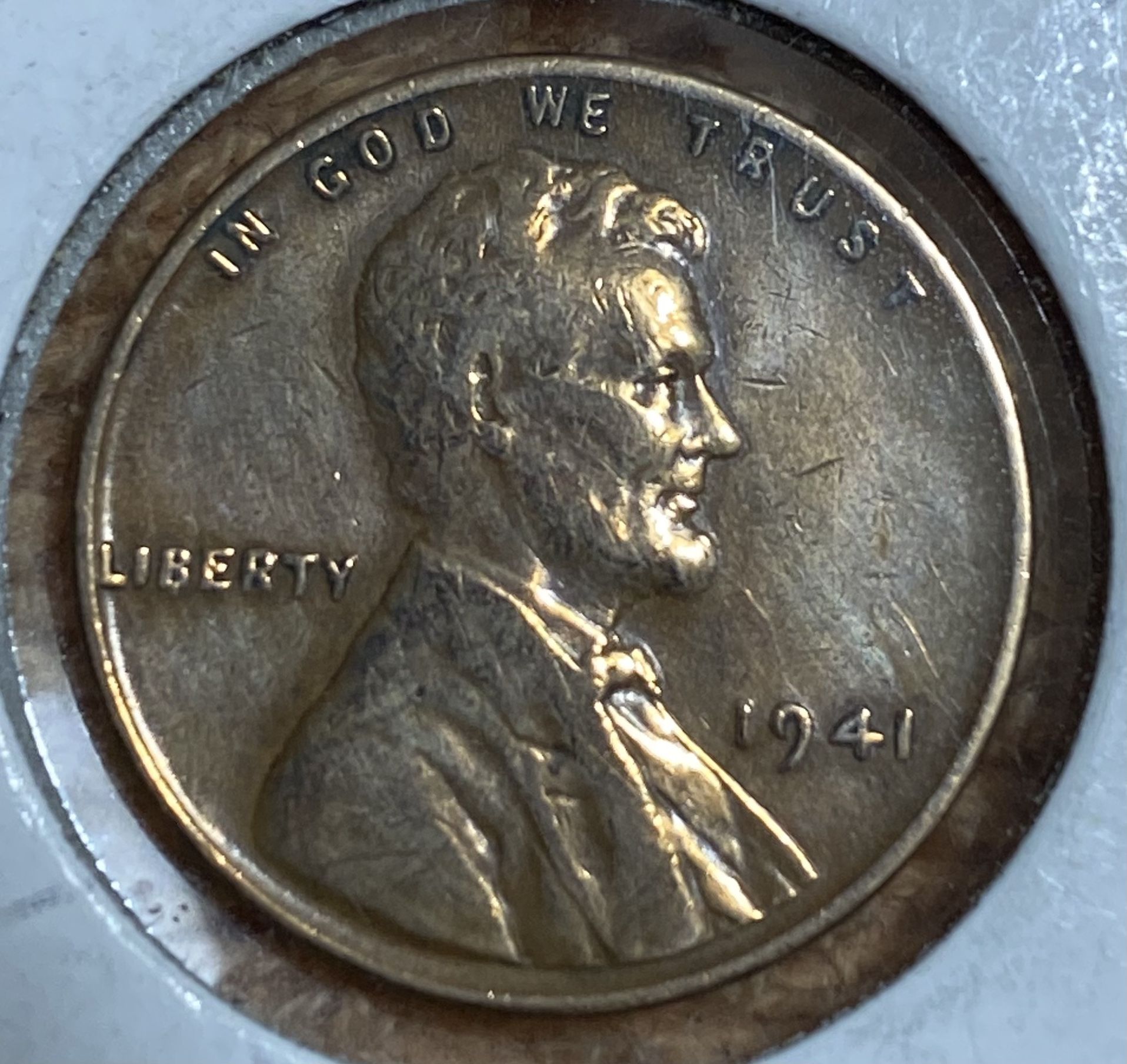 1941 Lincoln, Wheat Penny No Mint Mark