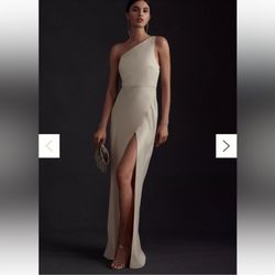 Bhldn Satin Sleeveless Gown (like New)