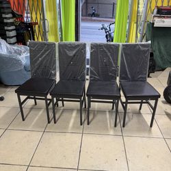 SET OF 4 DINING CHAIR FAUX LEATHER