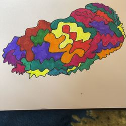 Colored Brain Abstract Drawing 