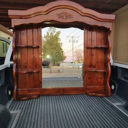 Massive 54" x 51" Solid Wood Gallery Hutch – Pristine High-Gloss Finish ($375)