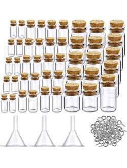 Small Glass Jars with Cork Lids for Spells, 0.5ml, 1ml, 3ml, 5ml, 10ml
45 Pcs Includes 3 Funnels 50 Screws, Tiny Empty Bottles for Witchcraft Herb Sto