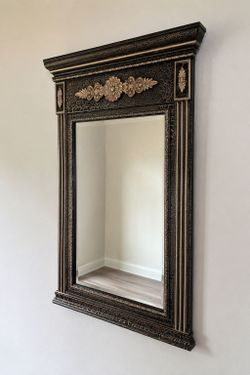 Large Ornate Wall Mirror Black and Gold